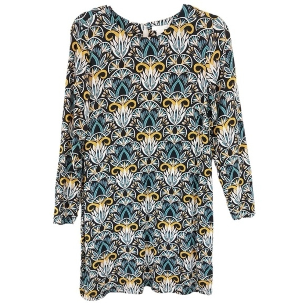 H&M Mini Dress Boho Print Keyhole Back Size 12